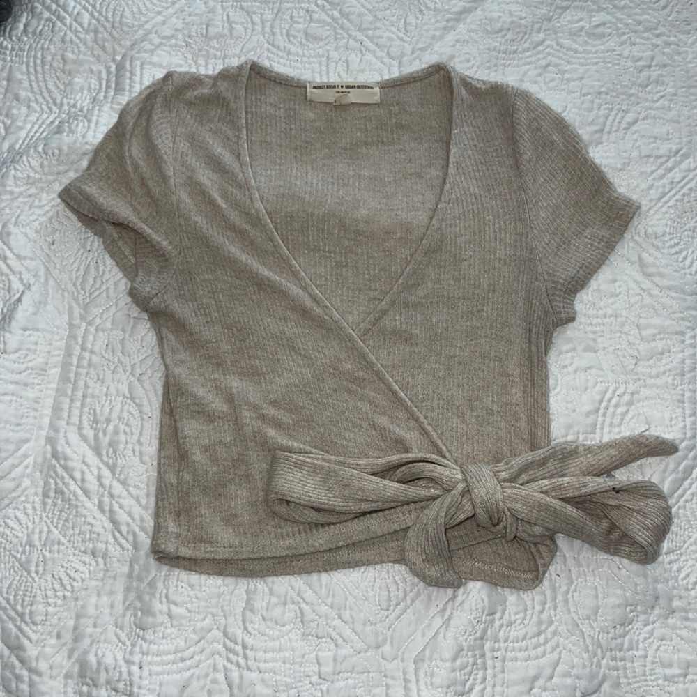 Urban outfitters tie front cropped top
